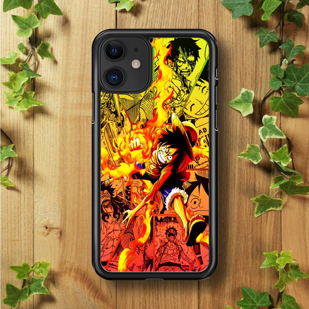 One Piece Luffy Red Hawk iPhone 11 Case-Rubber / Black (2D Case)-Xtracase