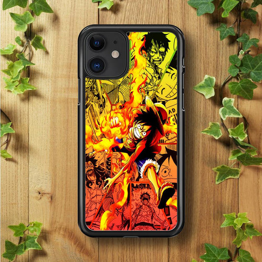 One Piece Luffy Red Hawk iPhone 11 Case-Rubber / Black (2D Case)-Xtracase