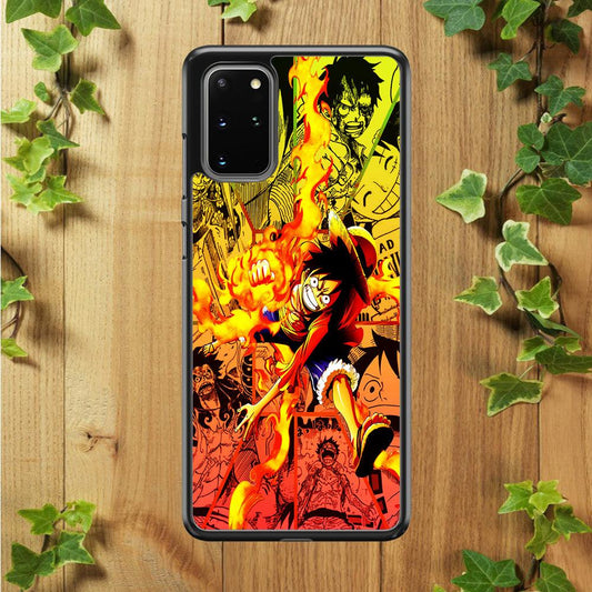 One Piece Luffy Red Hawk Samsung Galaxy S20 Plus Case-Rubber / Black (2D Case)-Xtracase