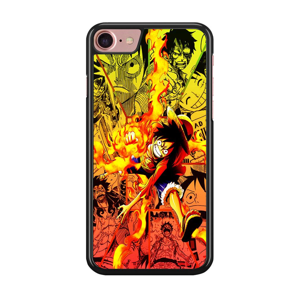 One Piece Luffy Red Hawk iPhone SE 2020 Case-Rubber / Black (2D Case)-Xtracase