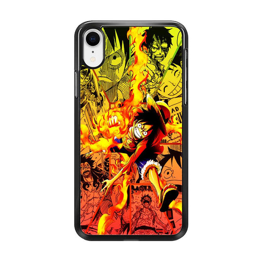 One Piece Luffy Red Hawk iPhone XR Case-Rubber / Black (2D Case)-Xtracase