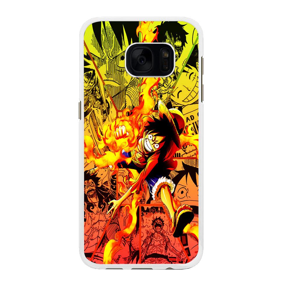 One Piece Luffy Red Hawk Samsung Galaxy S7 Edge Case-Rubber / White (2D Case)-Xtracase