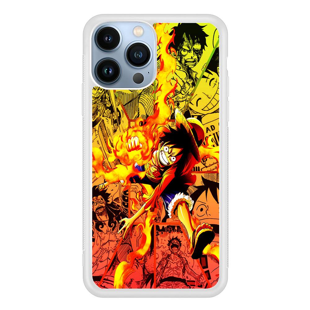 One Piece Luffy Red Hawk iPhone 13 Pro Case-Rubber / White (2D Case)-Xtracase