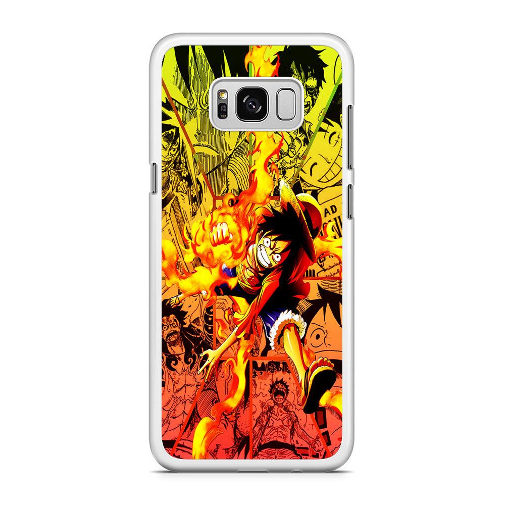 One Piece Luffy Red Hawk Samsung Galaxy S8 Case-Rubber / White (2D Case)-Xtracase
