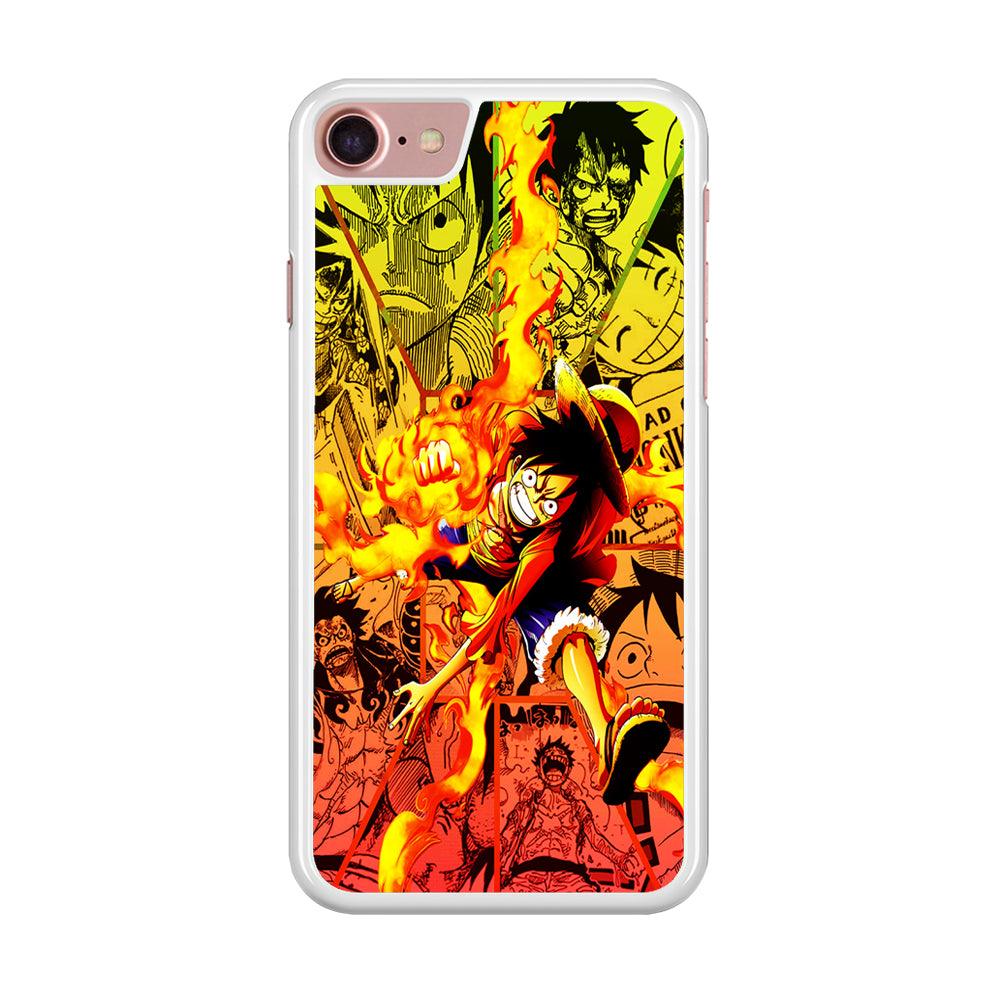 One Piece Luffy Red Hawk iPhone SE 2020 Case-Rubber / White (2D Case)-Xtracase