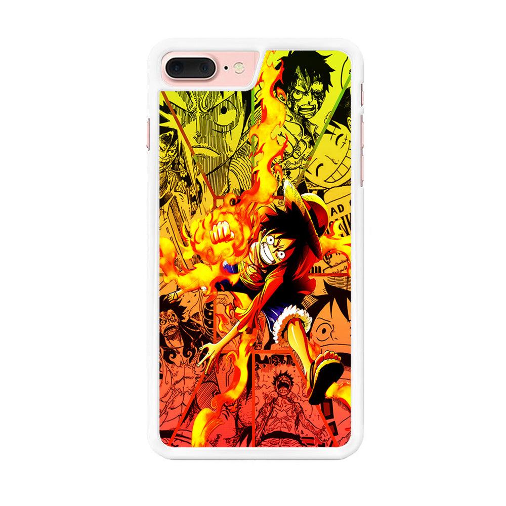 One Piece Luffy Red Hawk iPhone 8 Plus Case-Rubber / White (2D Case)-Xtracase
