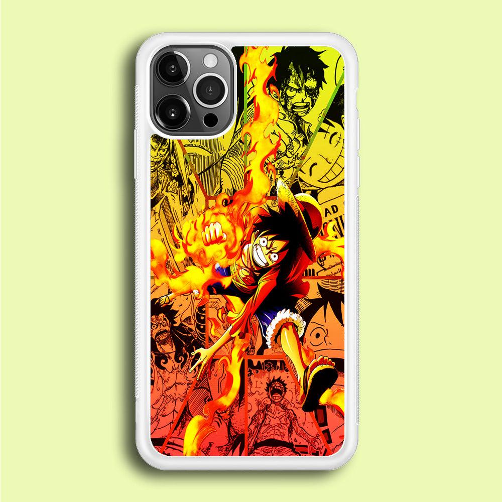 One Piece Luffy Red Hawk iPhone 12 Pro Case-Rubber / White (2D Case)-Xtracase