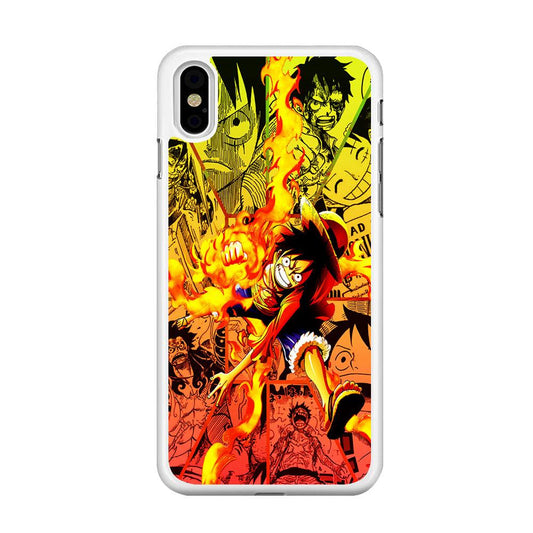 One Piece Luffy Red Hawk iPhone X Case-Rubber / White (2D Case)-Xtracase