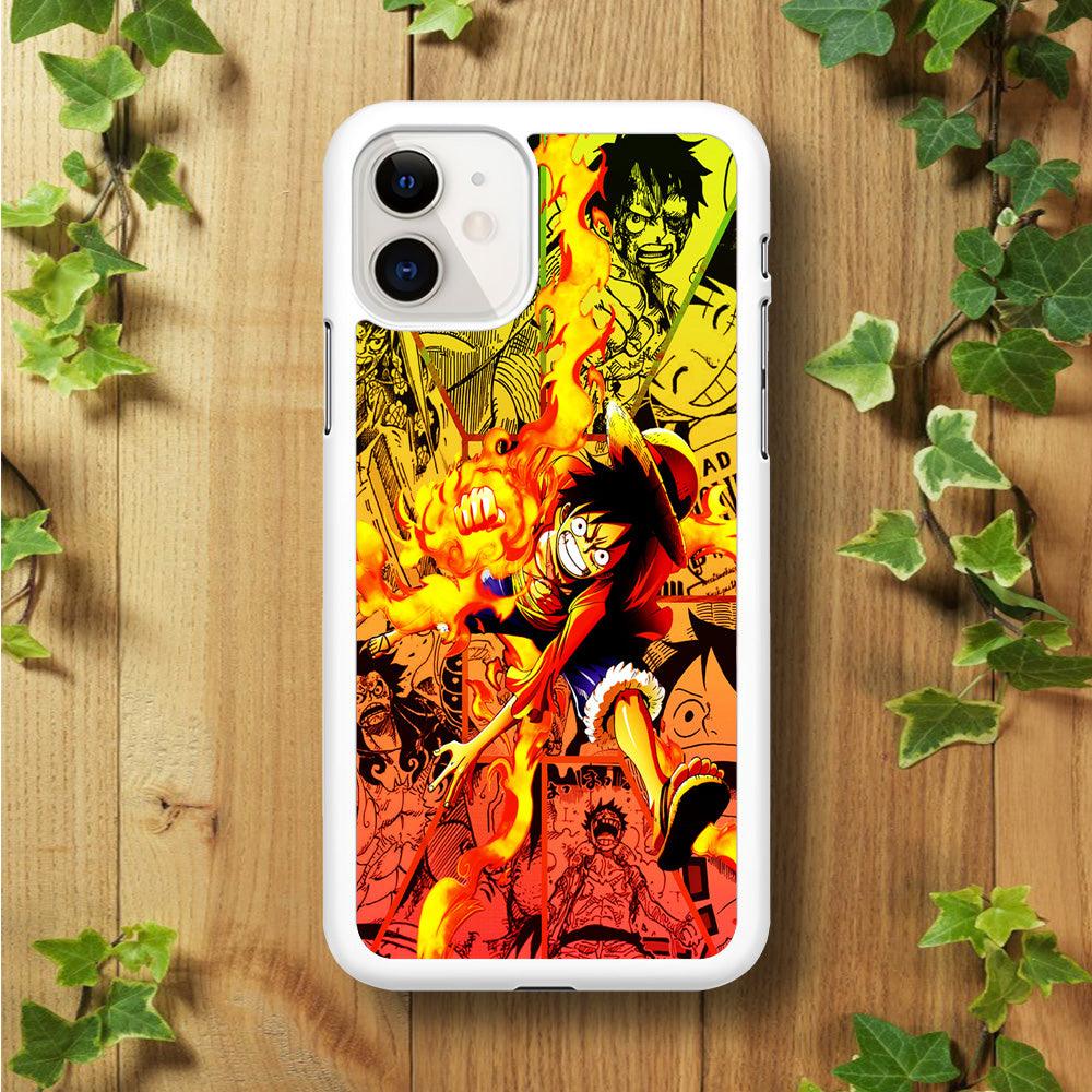 One Piece Luffy Red Hawk iPhone 11 Case-Rubber / White (2D Case)-Xtracase