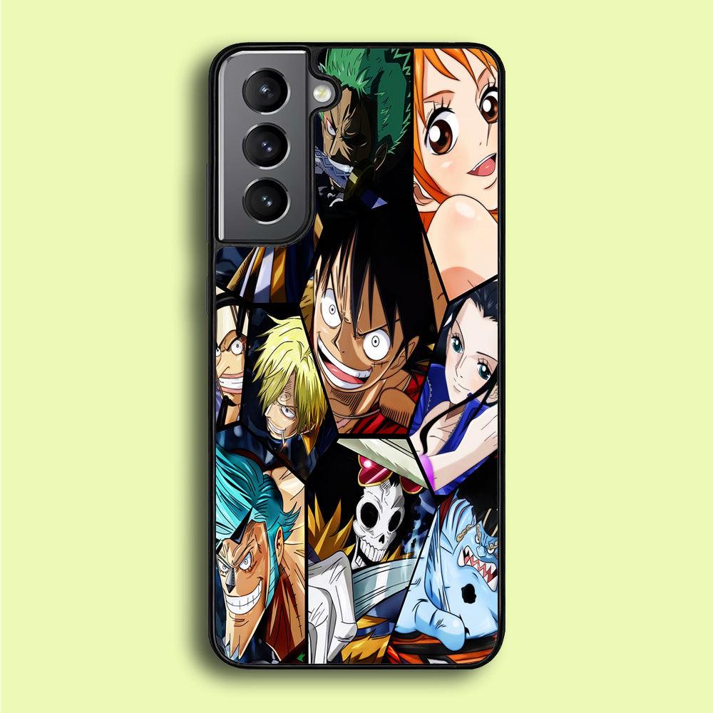 One Piece Mugiwara Crew Pirates Samsung Galaxy S21 Plus Case-Rubber / White (2D Case)-Xtracase