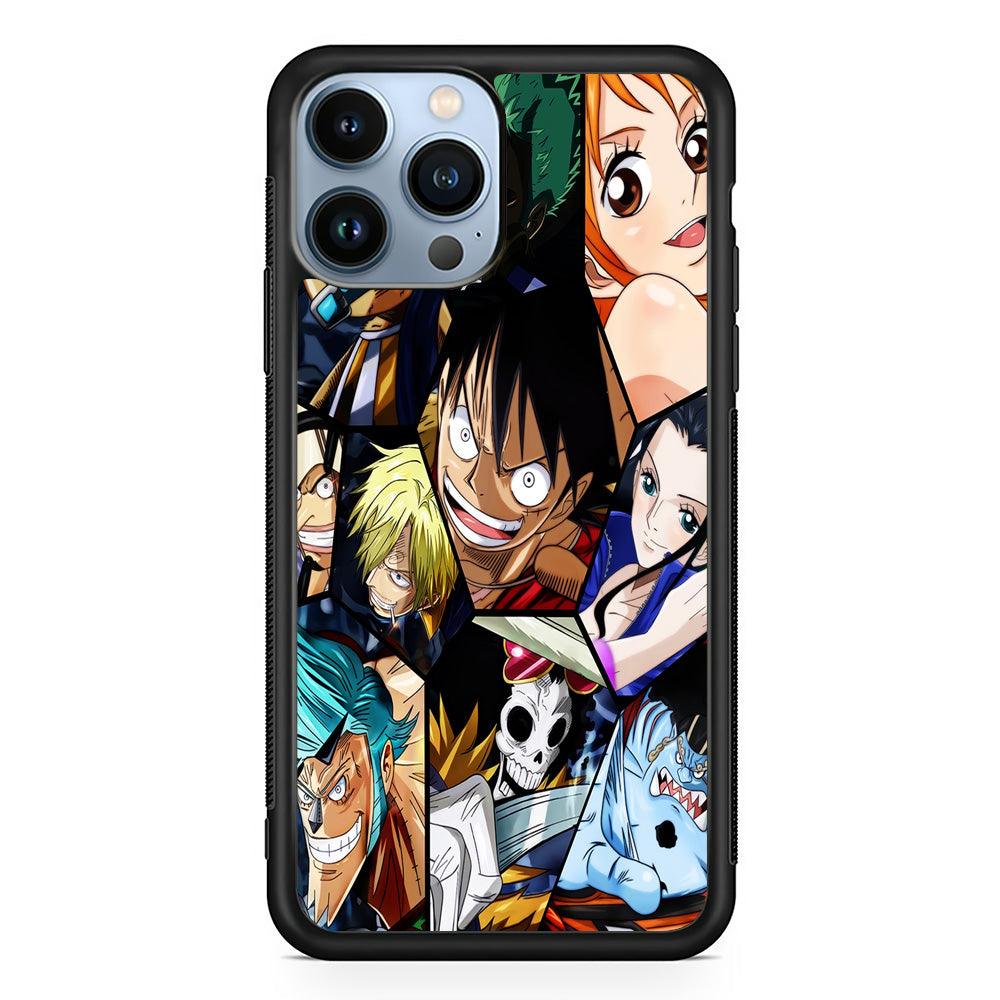 One Piece Mugiwara Crew Pirates iPhone 13 Pro Case-Rubber / Black (2D Case)-Xtracase