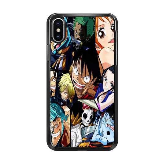 One Piece Mugiwara Crew Pirates iPhone Xs Case-Rubber / Black (2D Case)-Xtracase