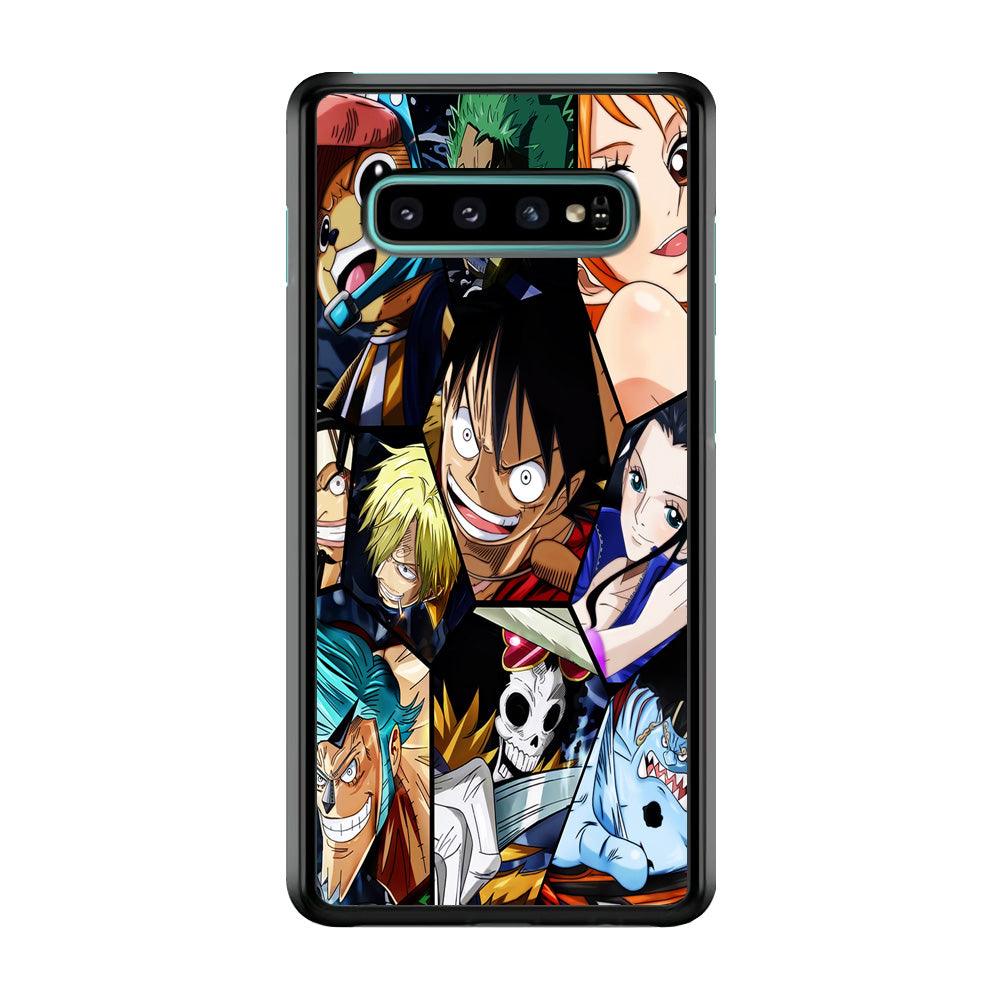One Piece Luffy Kid Law Comic Samsung Galaxy S10 Case-Rubber / White (2D Case)-Xtracase