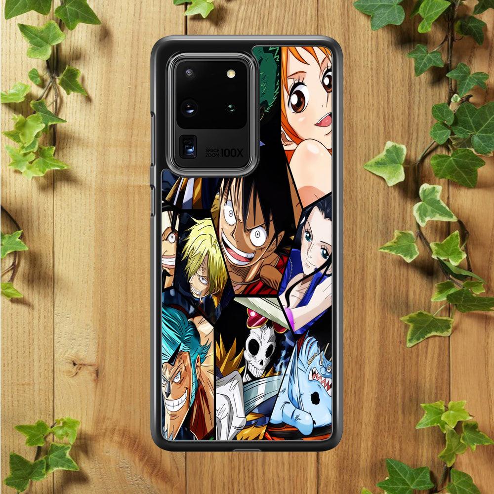 One Piece Mugiwara Crew Pirates Samsung Galaxy S20 Ultra Case-Rubber / Black (2D Case)-Xtracase