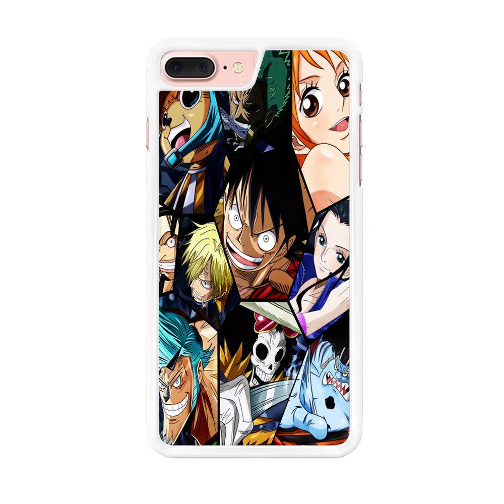 One Piece Mugiwara Crew Pirates iPhone 7 Plus Case-Rubber / White (2D Case)-Xtracase