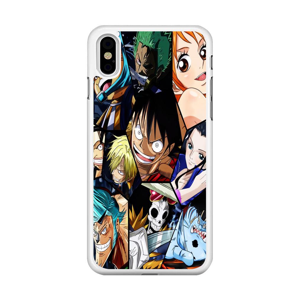 One Piece Mugiwara Crew iPhone Xs Max Case-Rubber / White (2D Case)-Xtracase