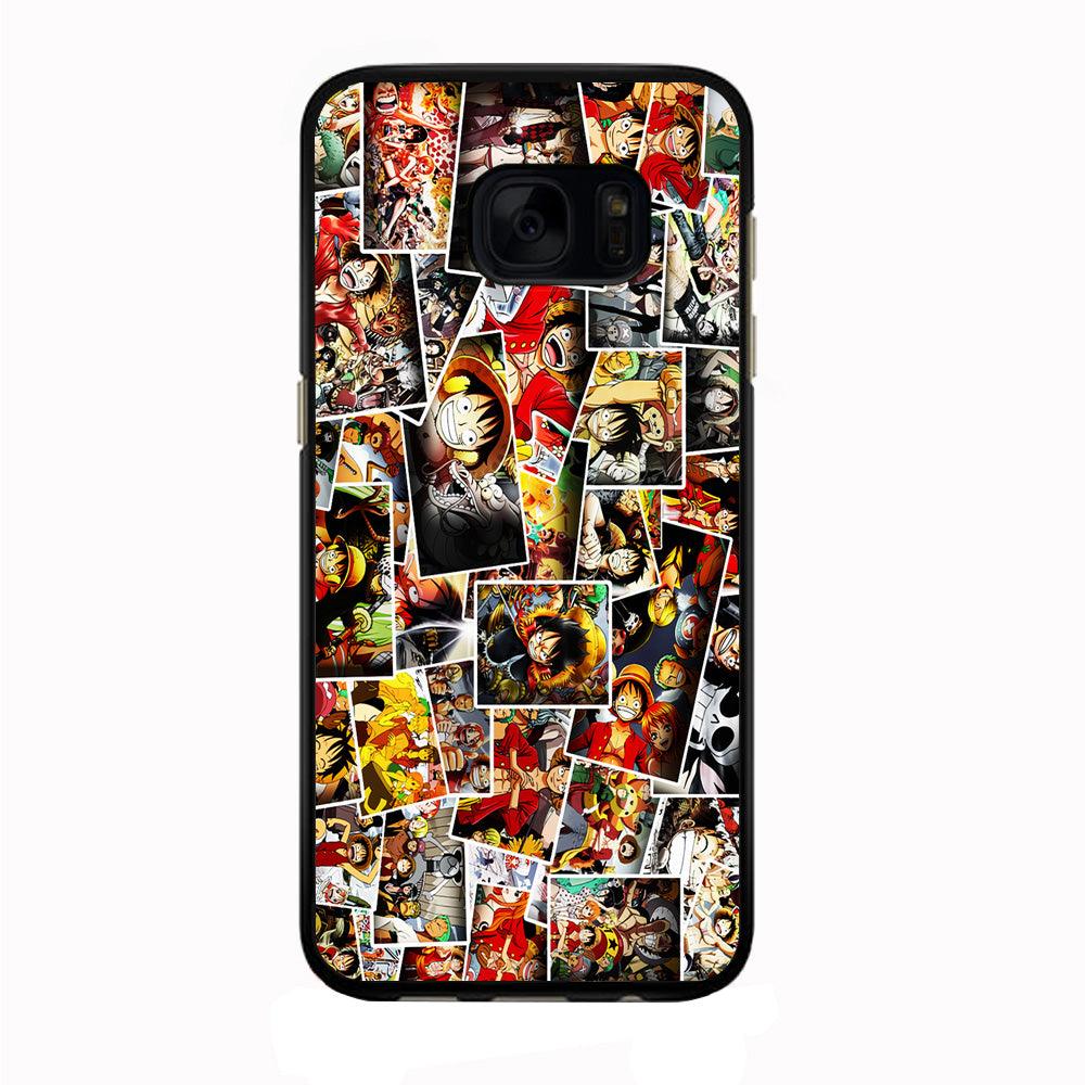 One Piece Photo Collection Samsung Galaxy S7 Edge Case-Rubber / Black (2D Case)-Xtracase