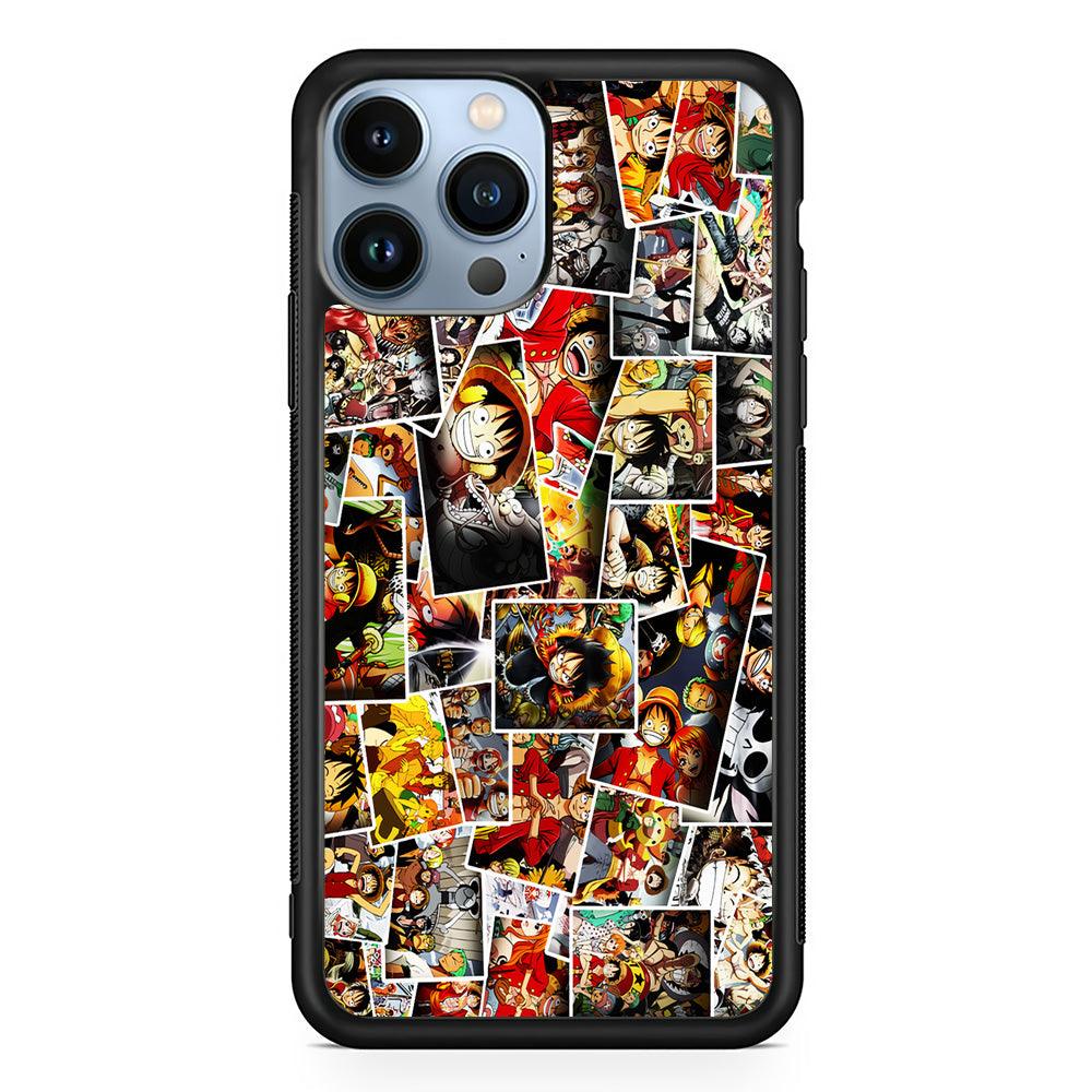One Piece Photo Collection iPhone 13 Pro Case-Rubber / Black (2D Case)-Xtracase