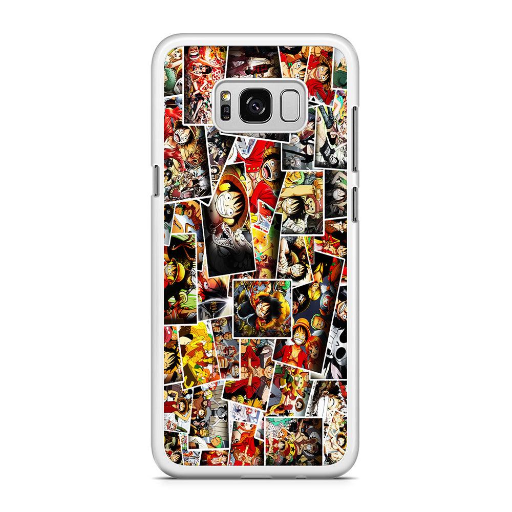 One Piece Photo Collection Samsung Galaxy S8 Case-Rubber / White (2D Case)-Xtracase