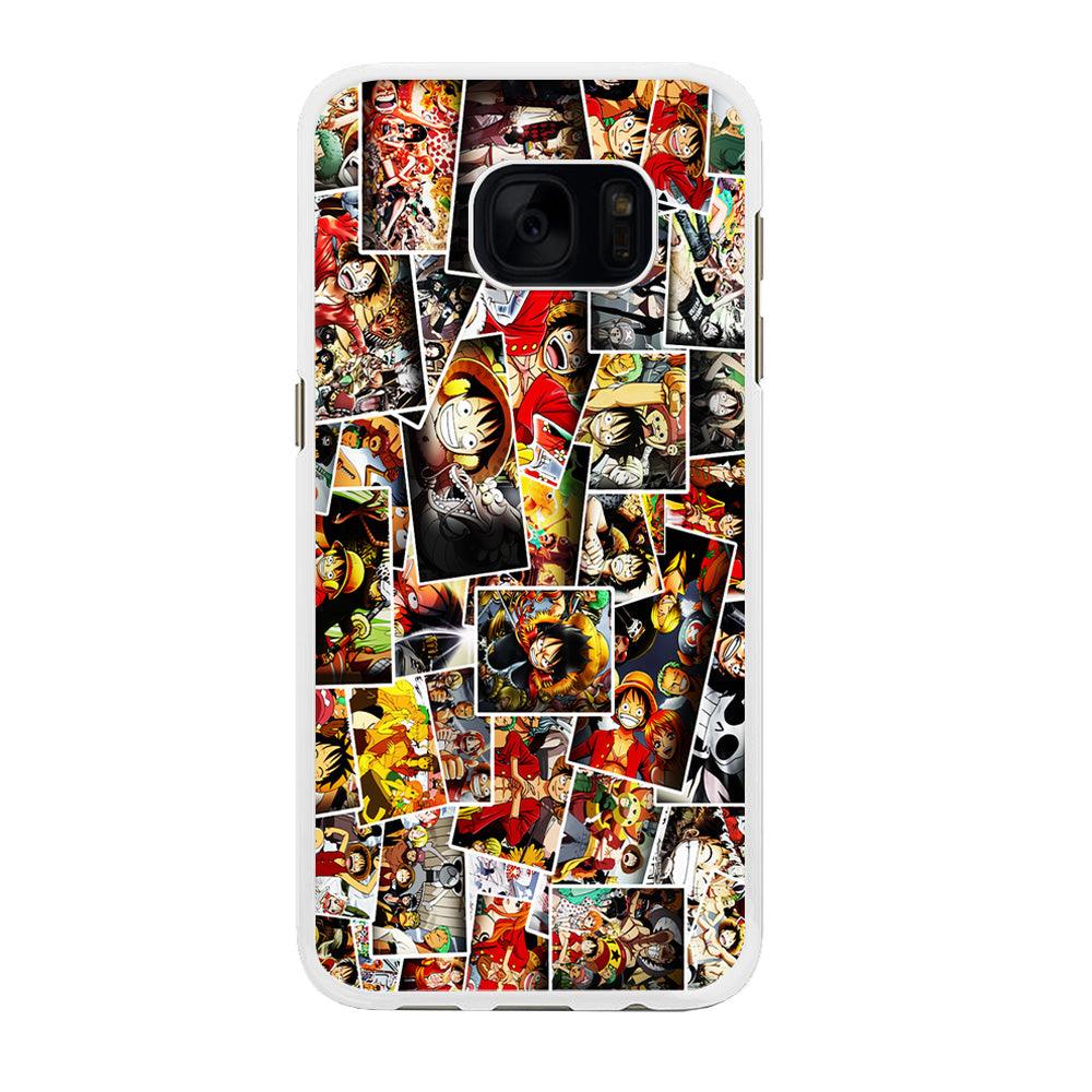 One Piece Photo Collection Samsung Galaxy S7 Edge Case-Rubber / White (2D Case)-Xtracase