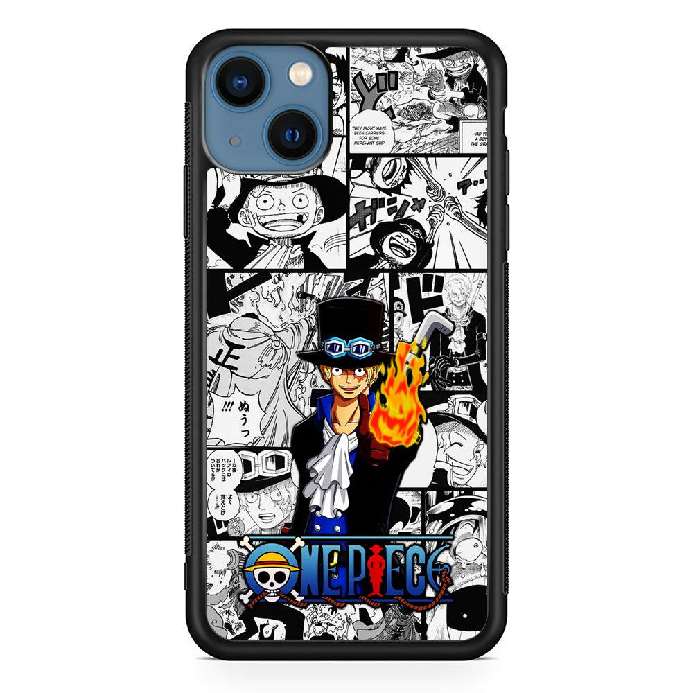 One Piece Sabo Comic iPhone 13 Case-Rubber / Black (2D Case)-Xtracase