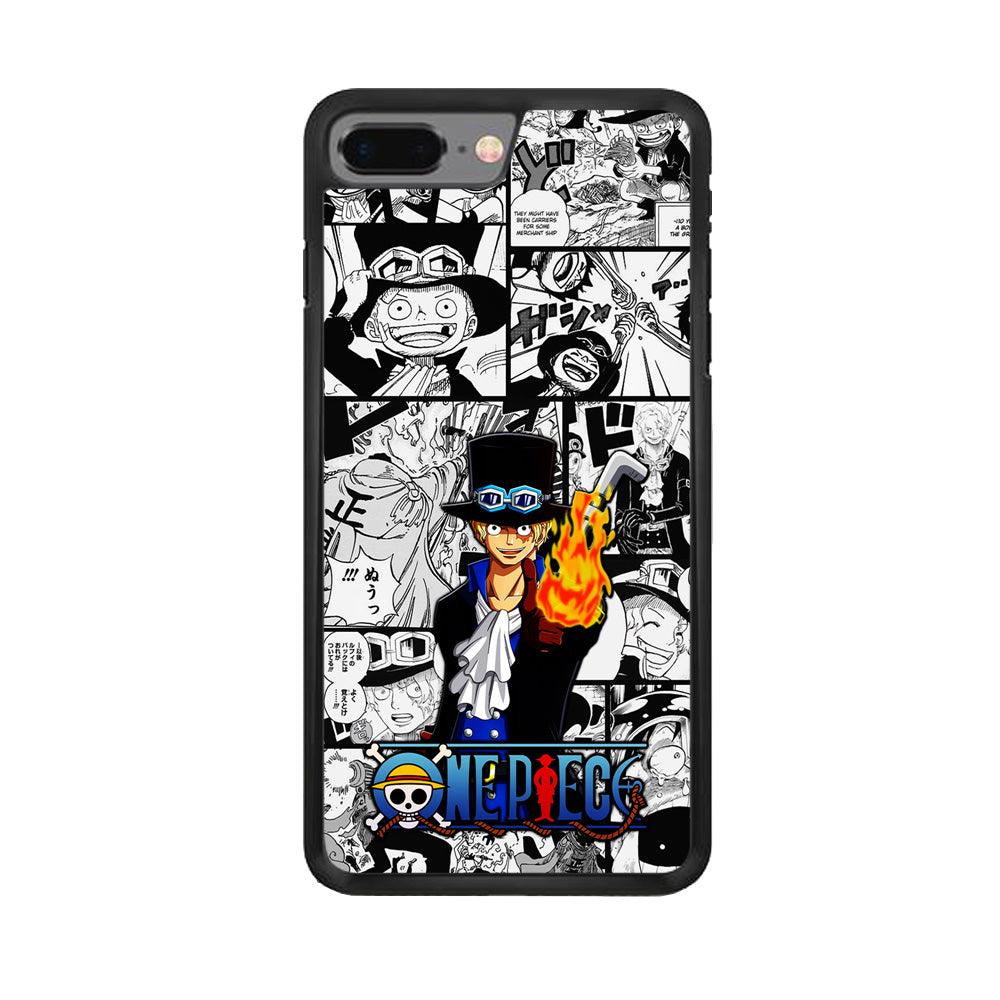 One Piece Sabo Comic iPhone 7 Plus Case-Rubber / Black (2D Case)-Xtracase