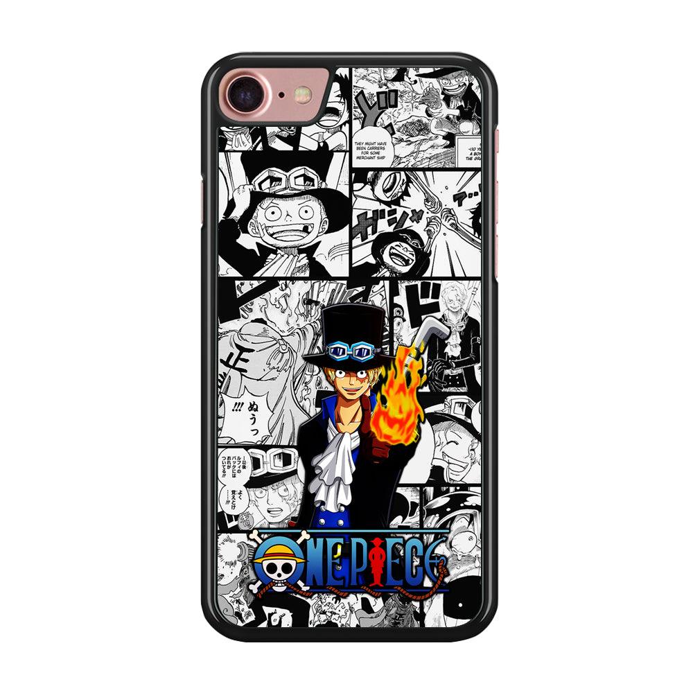 One Piece Sabo Comic iPhone SE 2020 Case-Rubber / Black (2D Case)-Xtracase