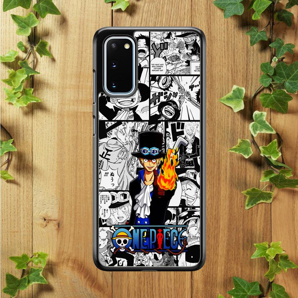 One Piece Sabo Comic Samsung Galaxy S20 Case-Rubber / Black (2D Case)-Xtracase