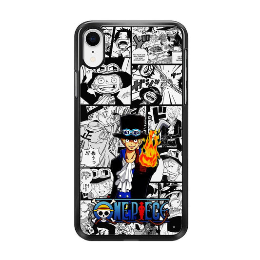 One Piece Sabo Comic iPhone XR Case-Rubber / Black (2D Case)-Xtracase