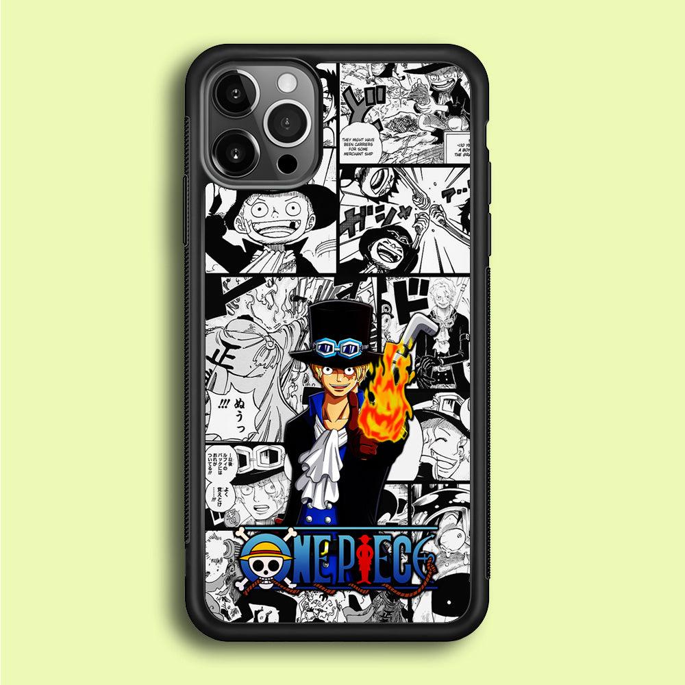 One Piece Sabo Comic iPhone 12 Pro Case-Rubber / Black (2D Case)-Xtracase