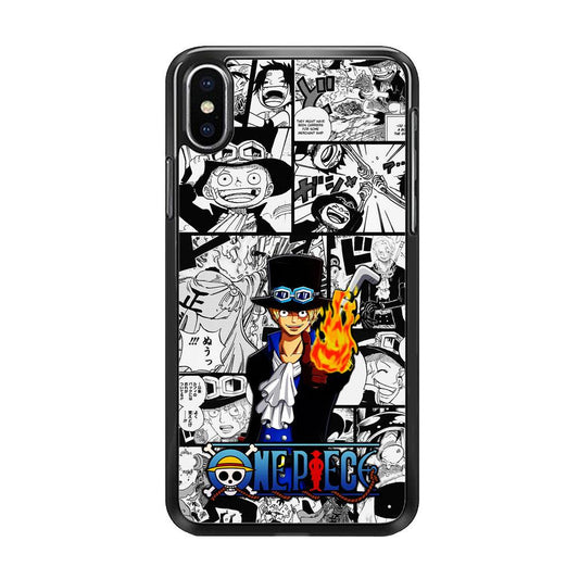 One Piece Sabo Comic iPhone X Case-Rubber / Black (2D Case)-Xtracase