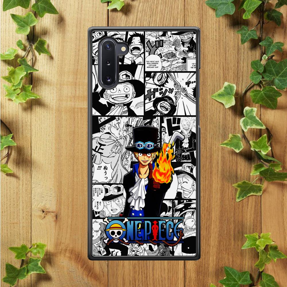 One Piece Sabo Comic Samsung Galaxy Note 10 Case-Rubber / Black (2D Case)-Xtracase