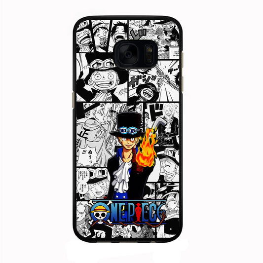One Piece Sabo Comic Samsung Galaxy S7 Edge Case-Rubber / Black (2D Case)-Xtracase