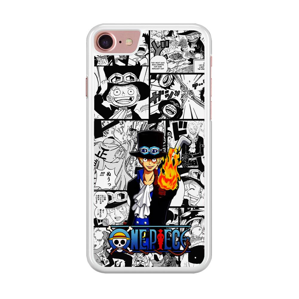 One Piece Sabo Comic iPhone SE 2020 Case-Rubber / White (2D Case)-Xtracase