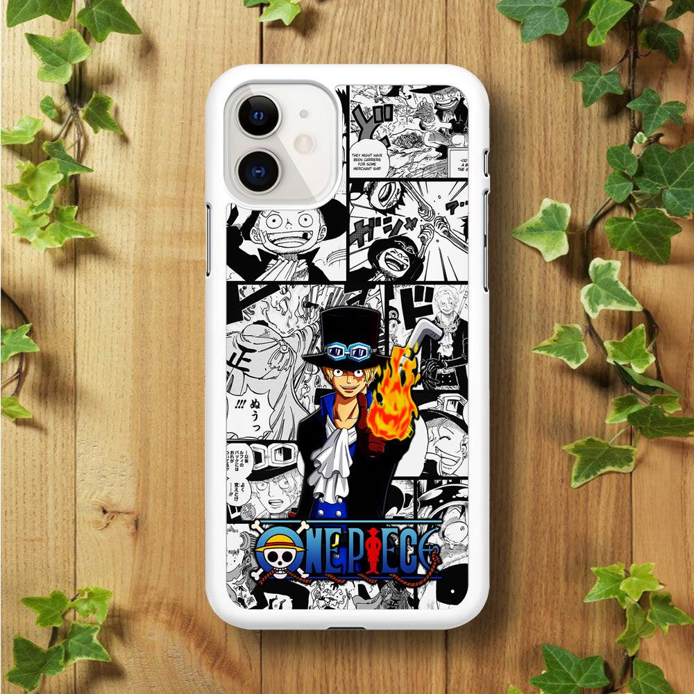 One Piece Sabo Comic iPhone 11 Case-Rubber / White (2D Case)-Xtracase