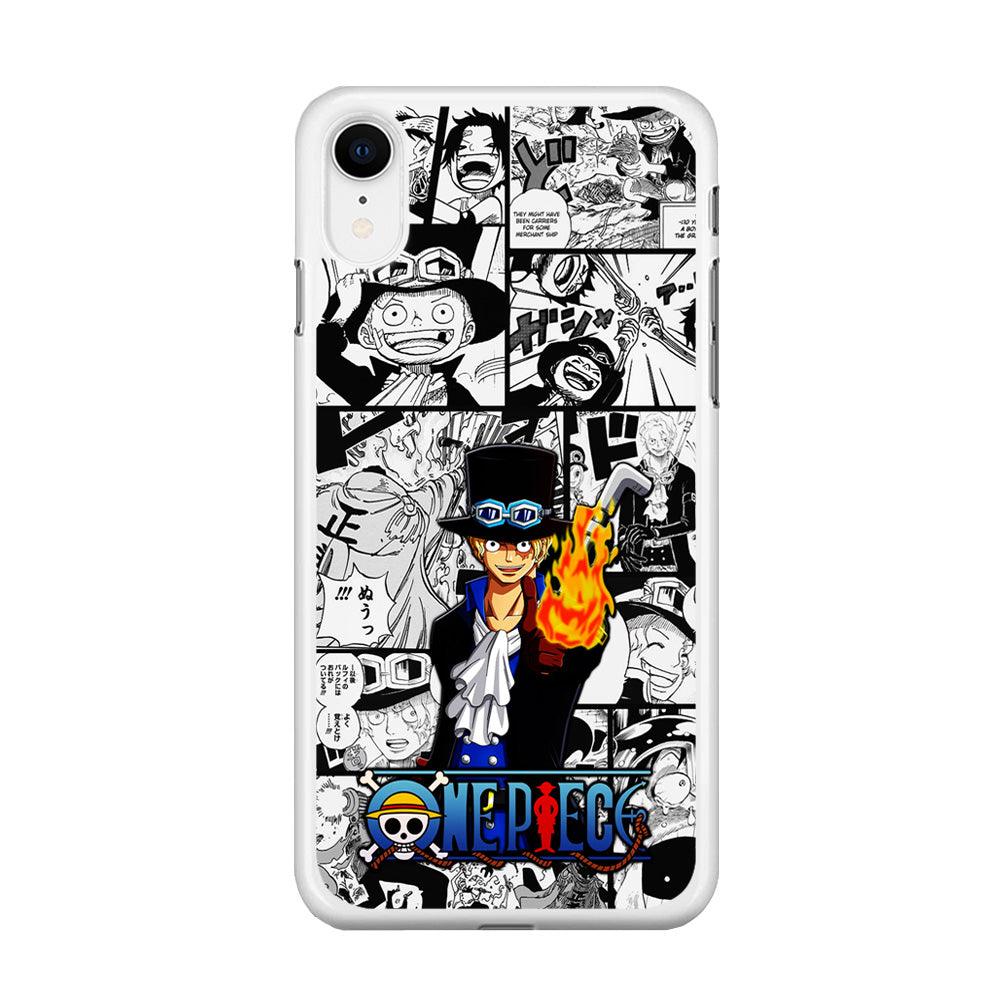 One Piece Sabo Comic iPhone XR Case-Rubber / White (2D Case)-Xtracase