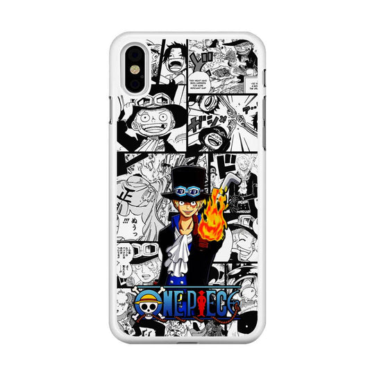 One Piece Sabo Comic iPhone Xs Case-Rubber / White (2D Case)-Xtracase