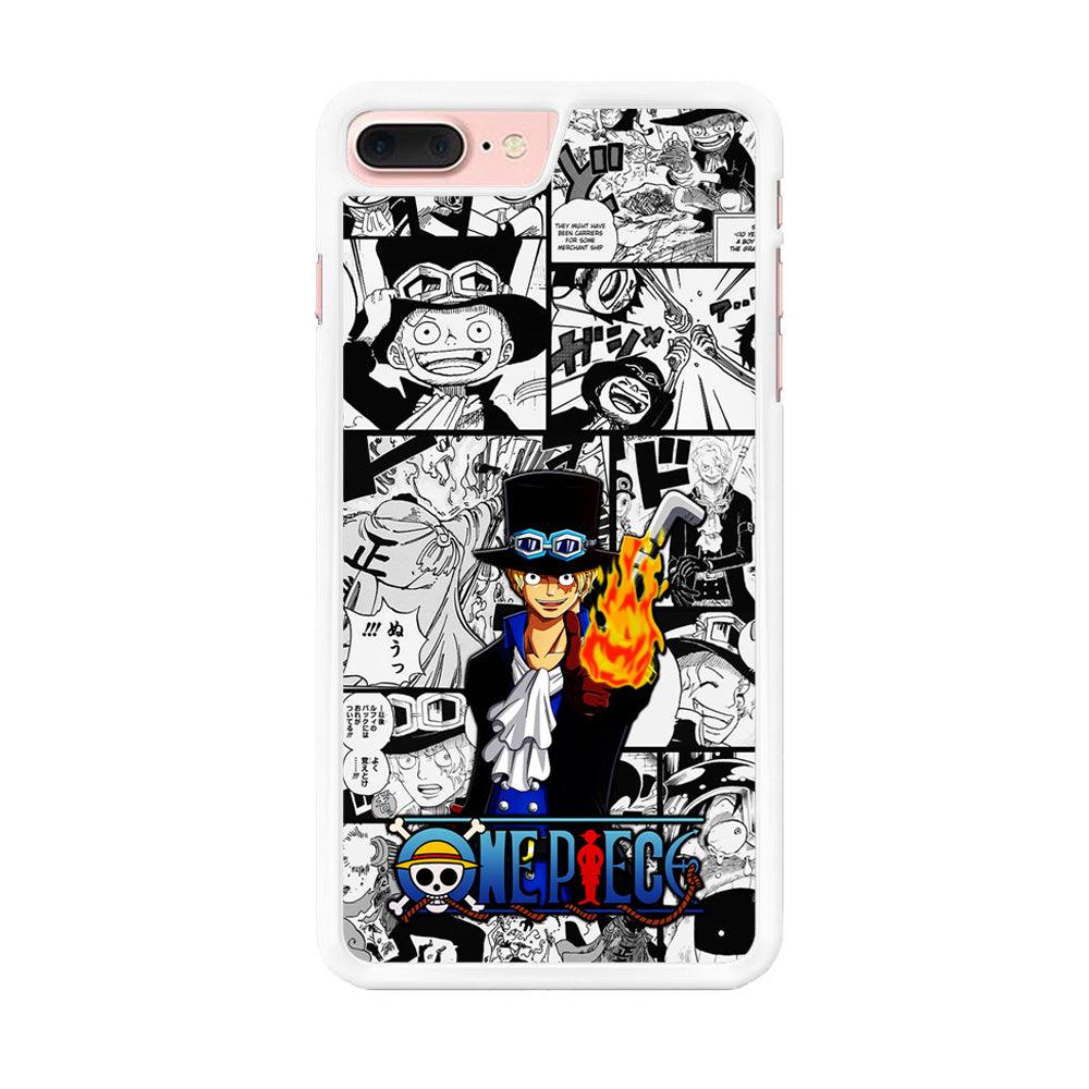 One Piece Sabo Comic iPhone 8 Plus Case-Rubber / White (2D Case)-Xtracase