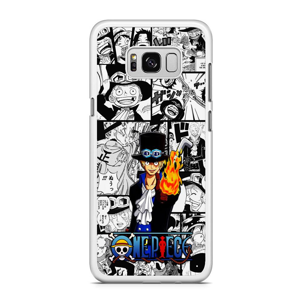 One Piece Sabo Comic Samsung Galaxy S8 Case-Rubber / White (2D Case)-Xtracase