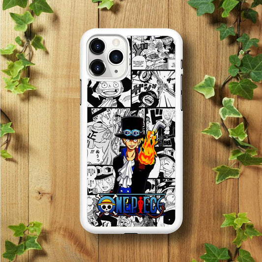 One Piece Sabo Comic iPhone 11 Pro Case-Rubber / White (2D Case)-Xtracase