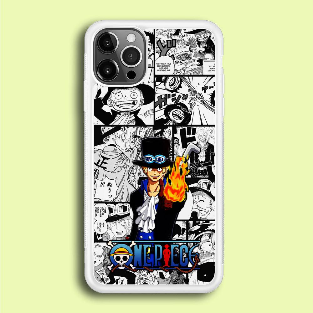 One Piece Sabo Comic iPhone 12 Pro Case-Rubber / White (2D Case)-Xtracase