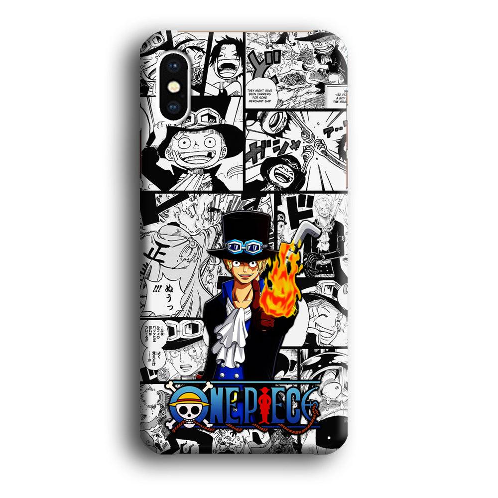 One Piece Sabo Comic iPhone Xs Case-Plastic / Full Wrap (3D Case)-Xtracase