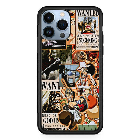 One Piece Sogeking Aesthetic iPhone 13 Pro Max Case-Rubber / Black (2D Case)-Xtracase