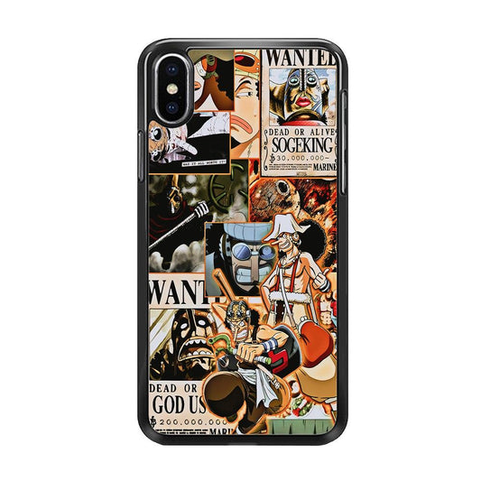 One Piece Sogeking Aesthetic iPhone Xs Case-Rubber / Black (2D Case)-Xtracase