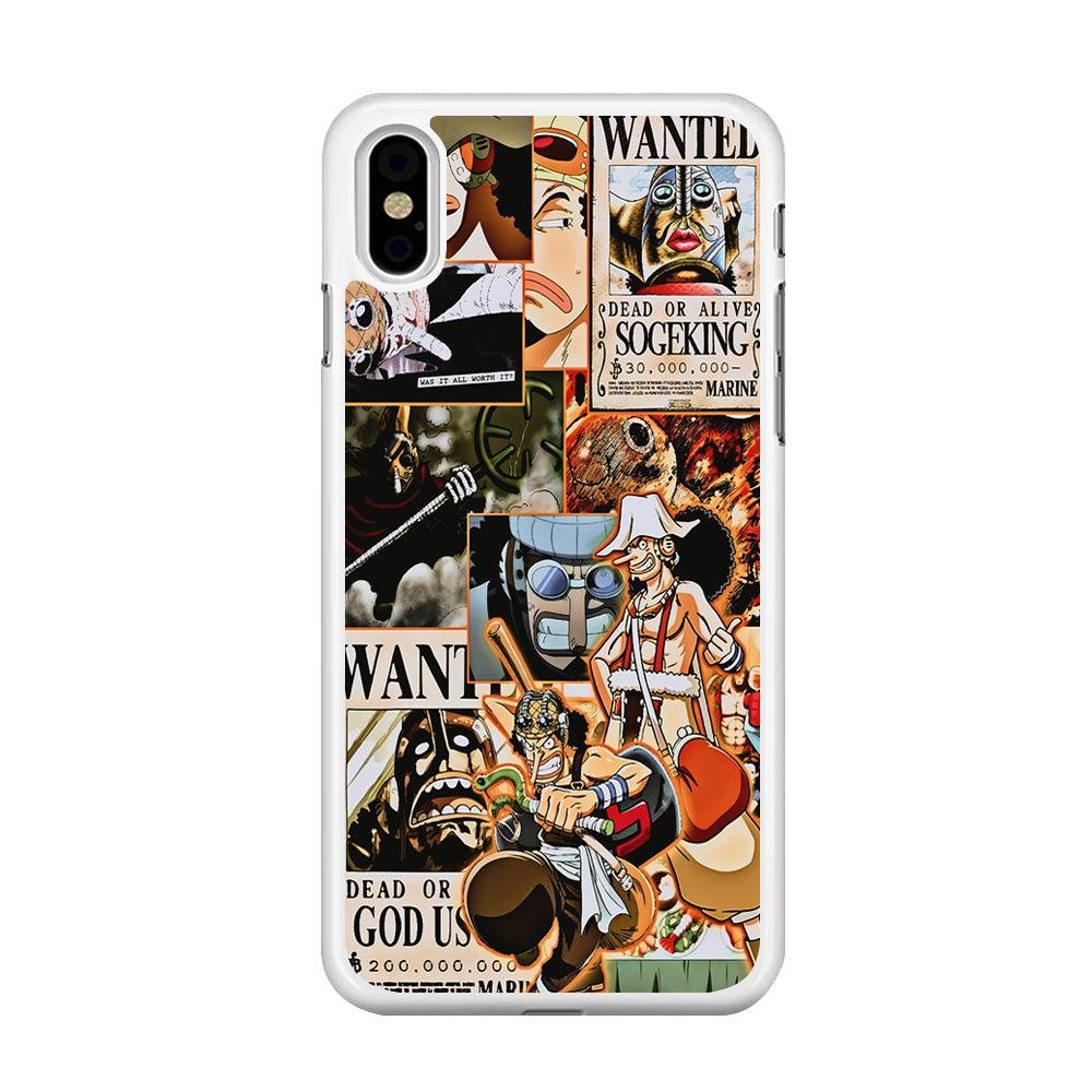 One Piece Sogeking Aesthetic iPhone X Case-Rubber / White (2D Case)-Xtracase