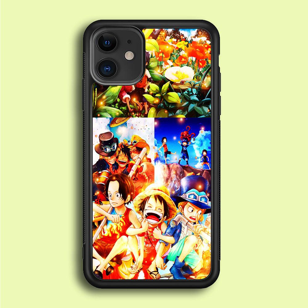 One Piece Three Siblings iPhone 12 Mini Case-Rubber / Black (2D Case)-Xtracase