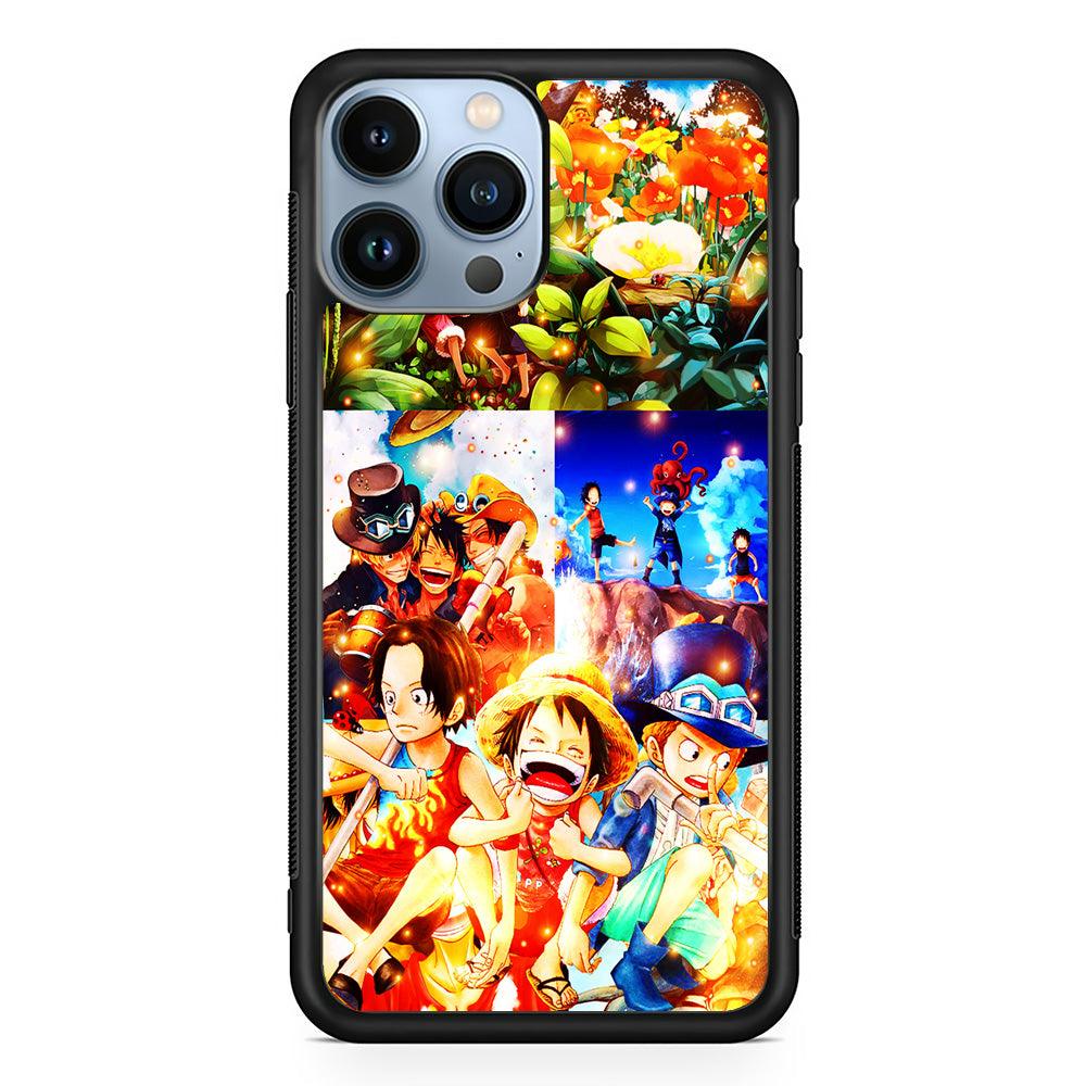 One Piece Three Siblings iPhone 13 Pro Max Case-Rubber / Black (2D Case)-Xtracase