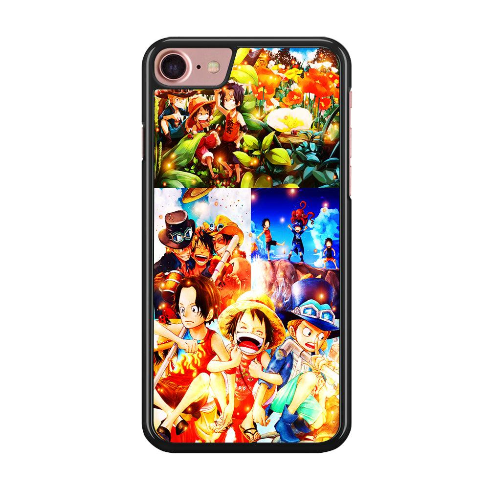 One Piece Three Siblings iPhone SE 2020 Case-Rubber / Black (2D Case)-Xtracase