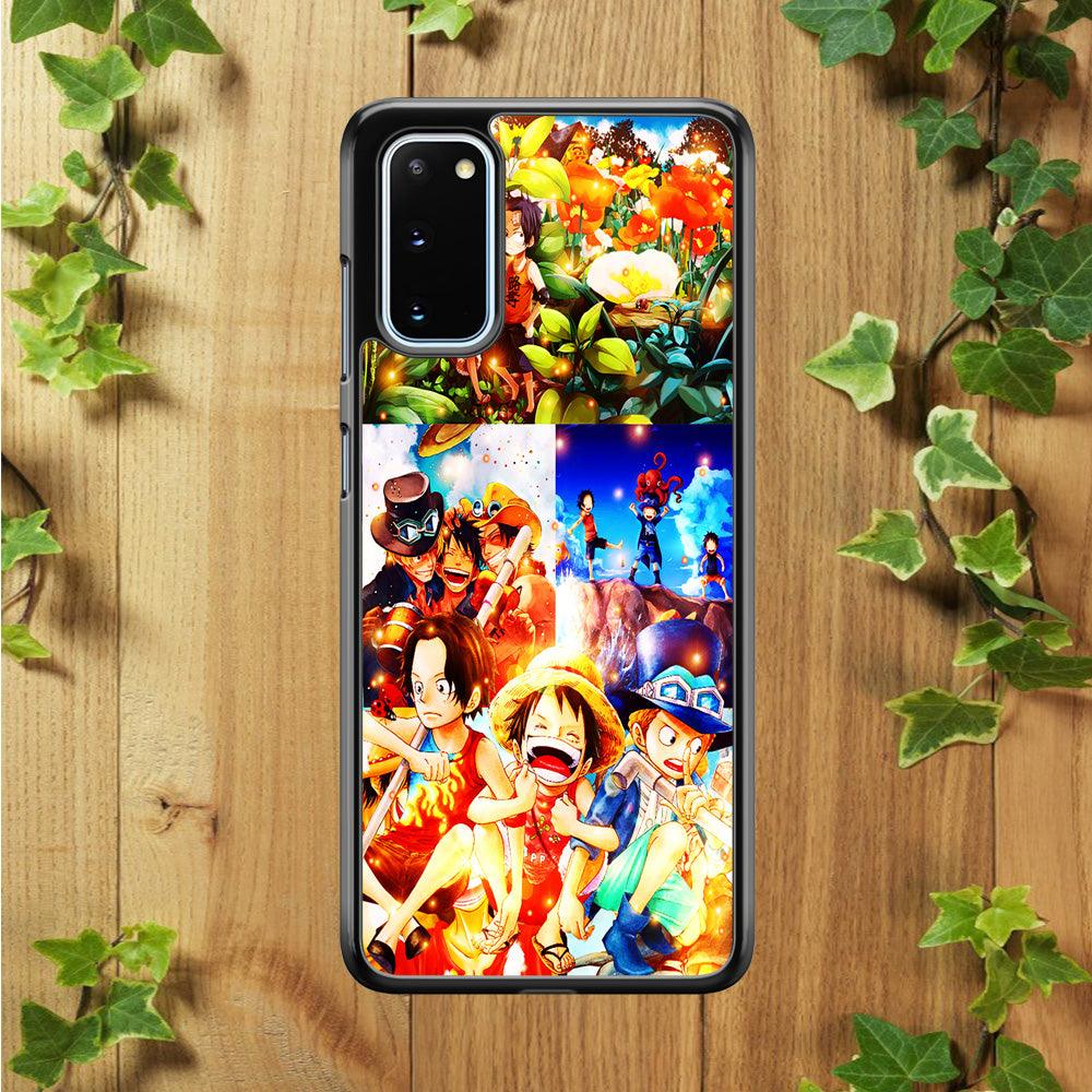 One Piece Three Siblings Samsung Galaxy S20 Case-Rubber / White (2D Case)-Xtracase