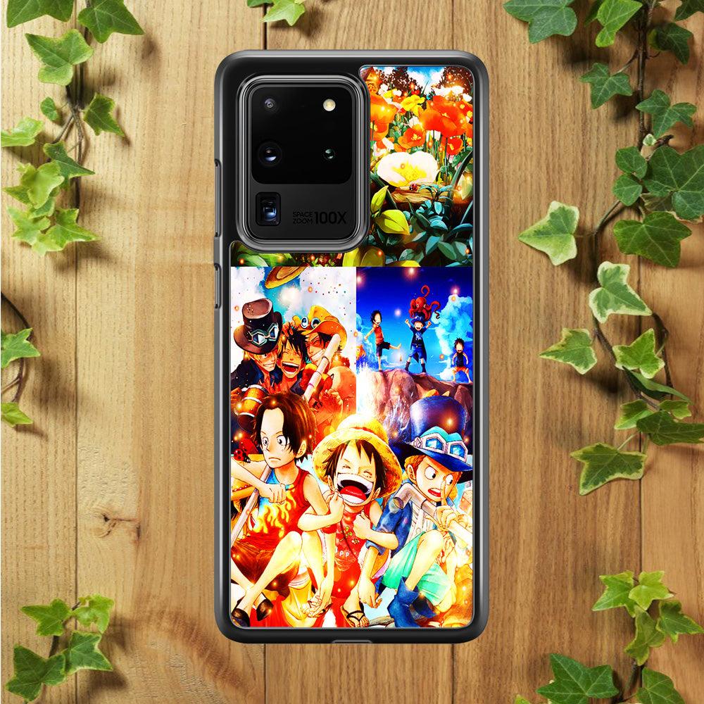 One Piece Three Siblings Samsung Galaxy S20 Ultra Case-Rubber / Black (2D Case)-Xtracase